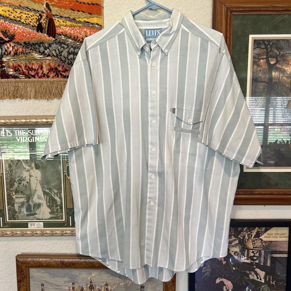 Vintage 80’s Silver Tab‎ Levi’s 501 Striped Polo Size XL